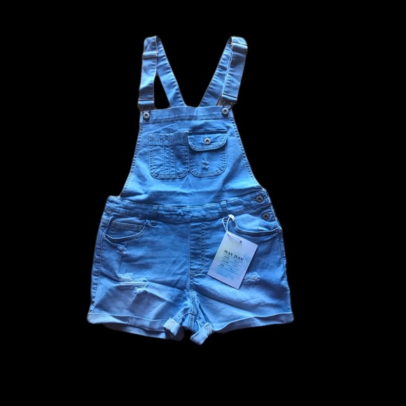 Wax Jean Pants - Wax Jean Distressed Short Overalls